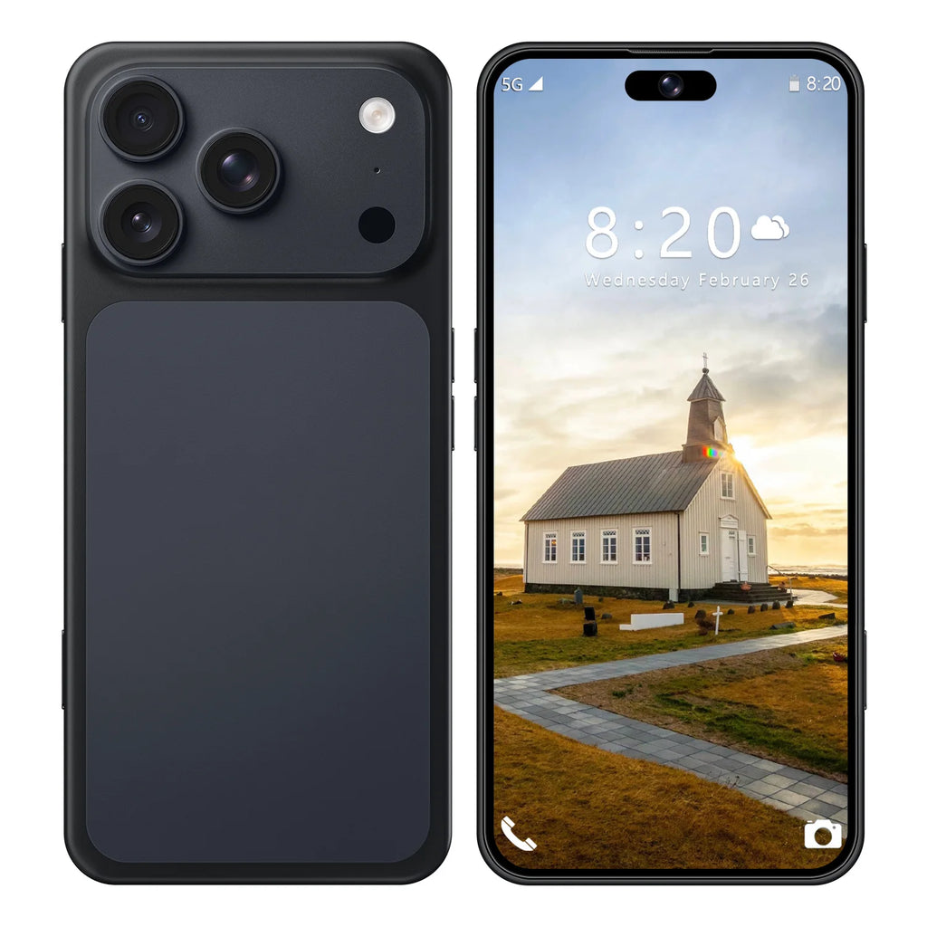 Latest I17Pro Max Ten Core Smartphone 7.3 Inch HD AMOLED 90Hz Display Android 14 German French Spanish Dual SIM 8000mAh Battery