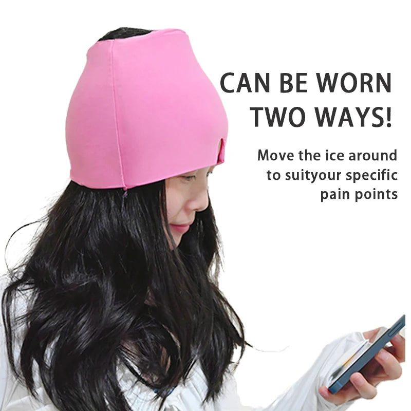 Gel glace maux de tête soulagement de la Migraine chapeau compresse froide thérapie casquette glace tête enveloppement Pack masque pour les yeux pour soulager la pression douleur chapeau de glace