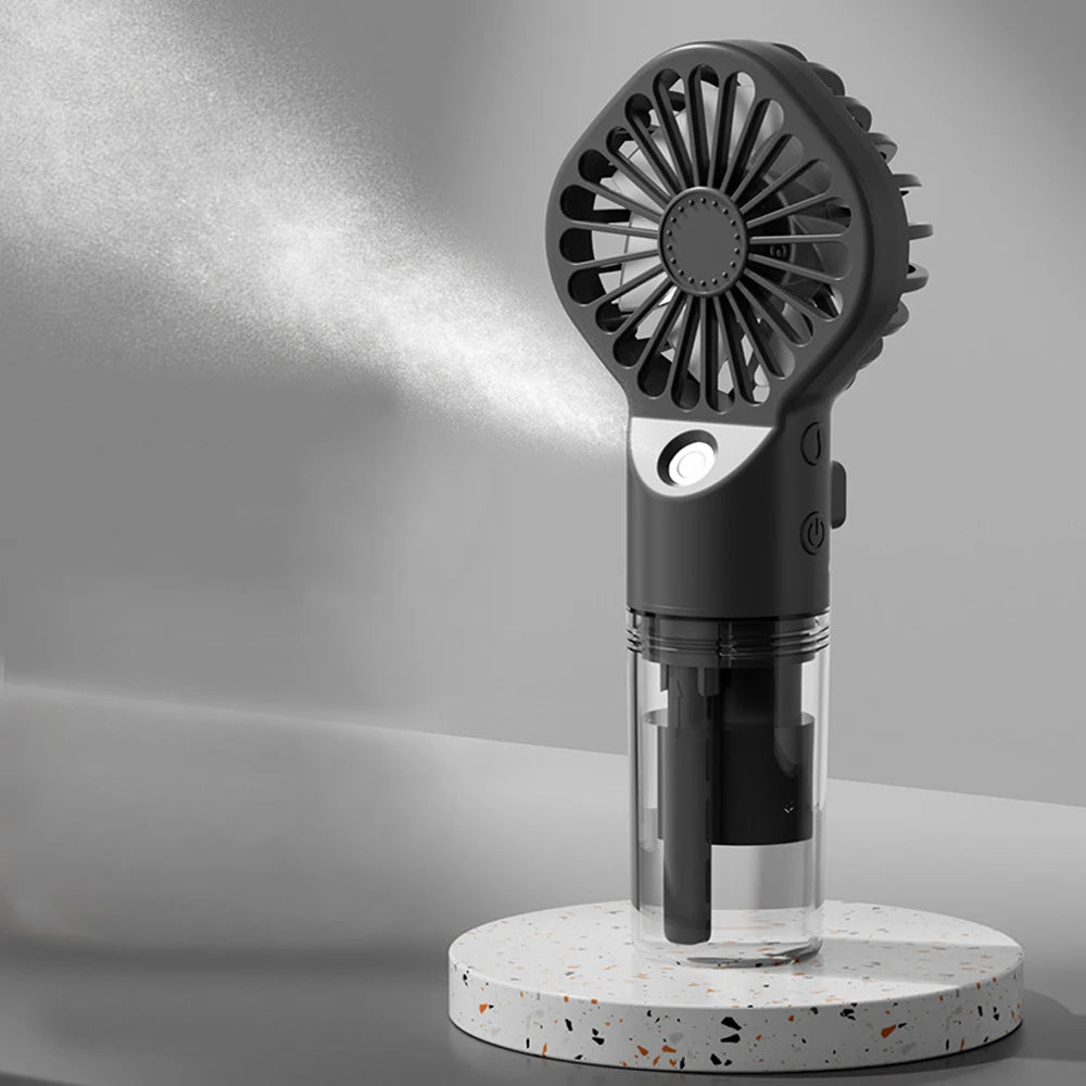 Ventilateur de pulvérisation portatif Mini ventilateur humidificateur 4 vitesses vent puissant USB ventilateur de brume de pulvérisation d'eau Rechargeable petit ventilateur extérieur