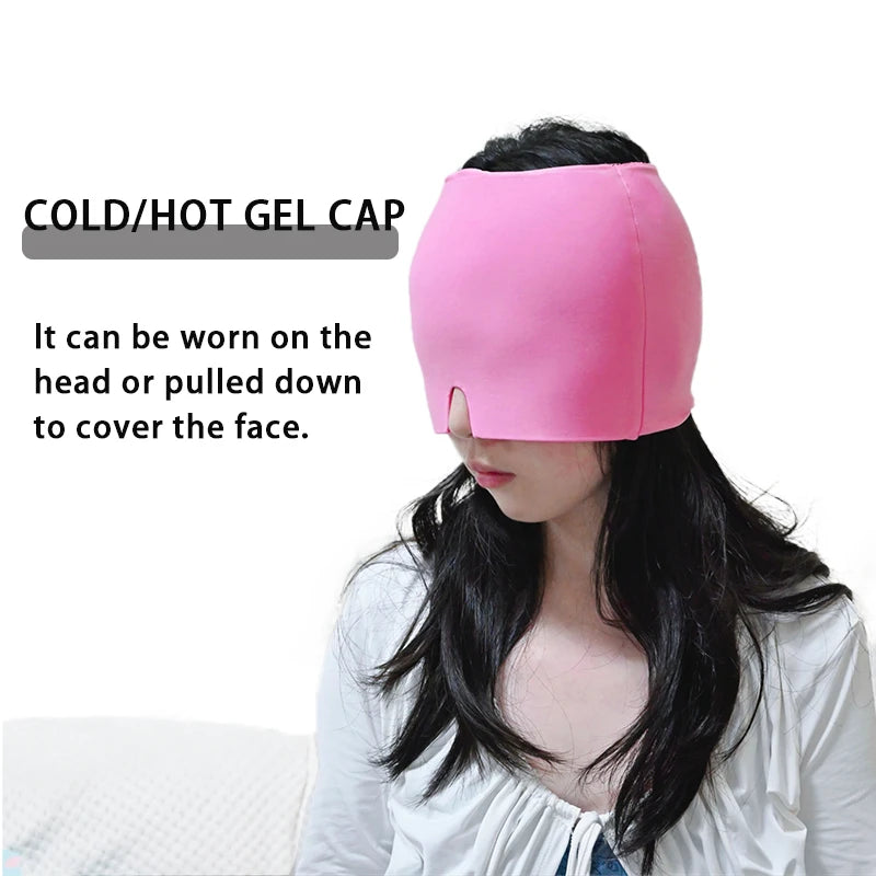 Gel glace maux de tête soulagement de la Migraine chapeau compresse froide thérapie casquette glace tête enveloppement Pack masque pour les yeux pour soulager la pression douleur chapeau de glace