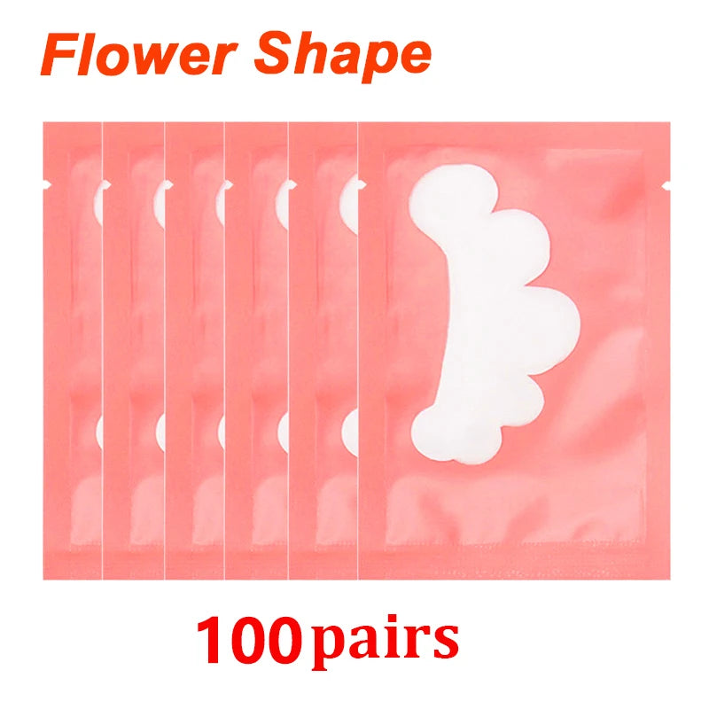 Patchs pour les yeux, 25/50/100 paires, tampons pour la construction de faux cils, en papier gel rose, autocollants non pelucheux LAUKISS