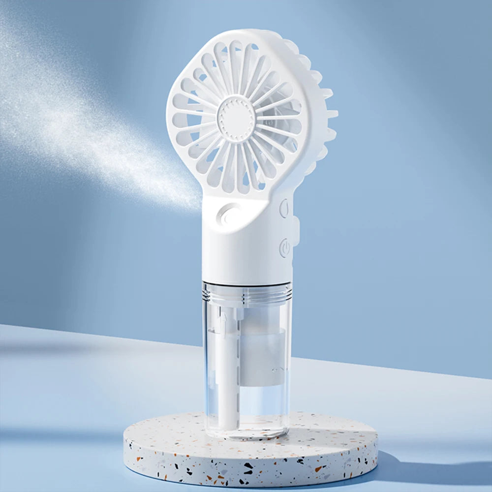 Ventilateur de pulvérisation portatif Mini ventilateur humidificateur 4 vitesses vent puissant USB ventilateur de brume de pulvérisation d'eau Rechargeable petit ventilateur extérieur