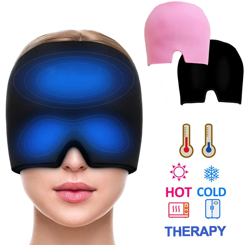 Gel glace maux de tête soulagement de la Migraine chapeau compresse froide thérapie casquette glace tête enveloppement Pack masque pour les yeux pour soulager la pression douleur chapeau de glace