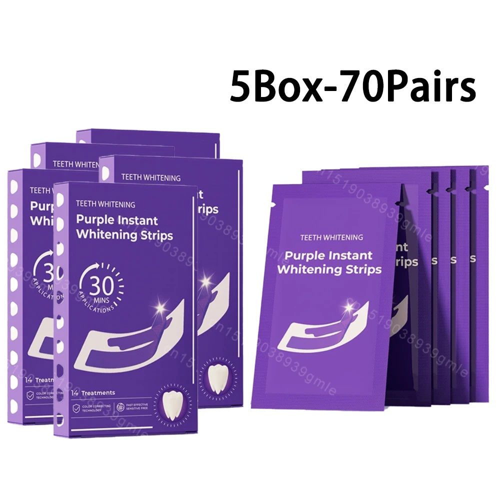 Bandelettes blanchissantes violettes pour les dents, sans sensibilité, correcteur de couleur, nettoyage instantané des dents, blanchiment dentaire à domicile